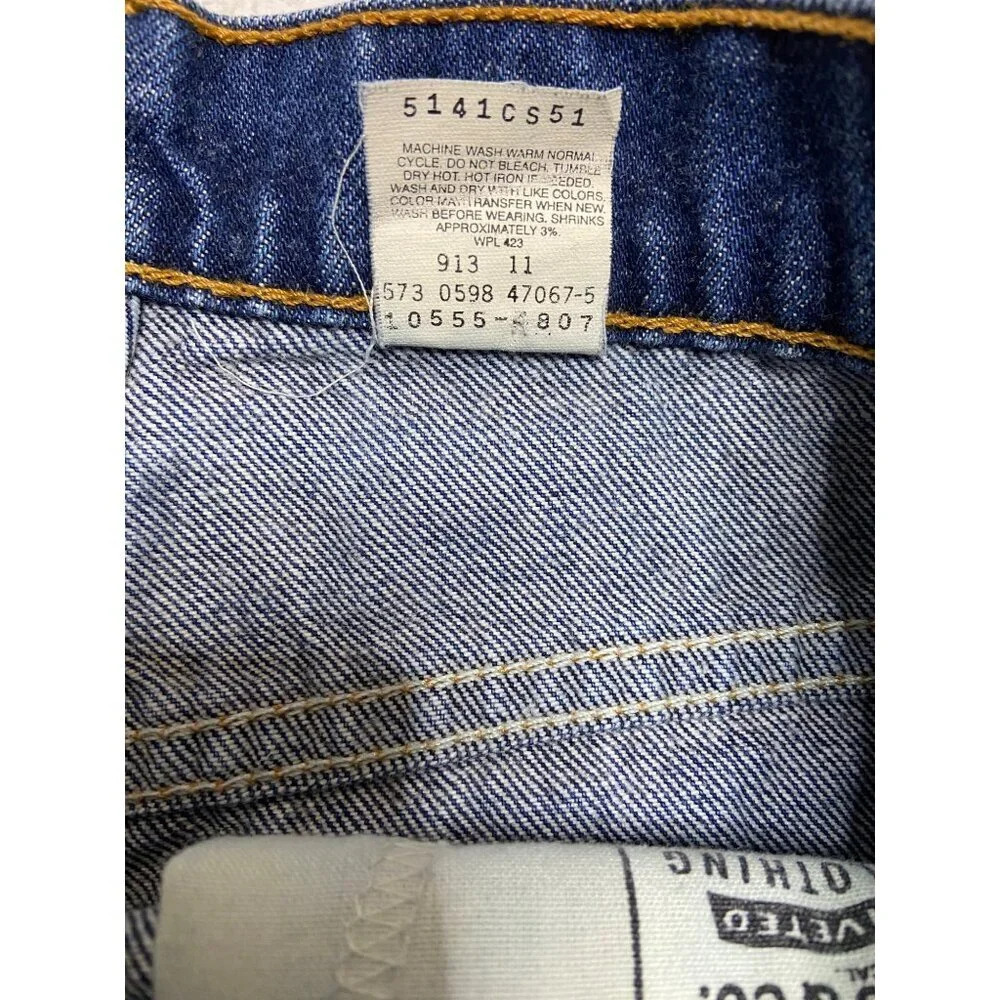 Vintage Levi’s 555 90's Cut Off Denim Jean Shorts-sz 7 (waist 27) - Picture 5 of 8